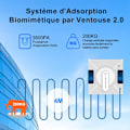 Miniatyrbild 4 av 6: LIECTROUX Fönsterputsrobot YW509 - Automatisk sprayning Dubbelriktad Reservoar 100mL - 3800 pa - Tredubbel säkerhet Vit