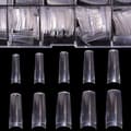 1 Ask med Platta Falska Naglar (transparent) Make Up