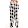 Pikkukuva 3 / 4: Naisten taskulliset pyjamahousut, pehmeät flanelliruudulliset pyjamahousut naisille - black M