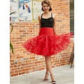 Pikkukuva 2 / 4: 50-luvun alushame Rockabilly-mekko Crinoline Tutu naisille Z X Red M