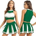 Pikkukuva 1 / 4: Naisten Cheer Leader -asu univormu Cheerleading aikuisten pukeutuminen Z X GREEN XS