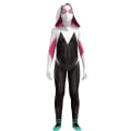 Miniatyrbillede 2 af 4: Ghost Spider-gwen Suit Cosplay Kostume Fest Jumpsuit Monteret Børnetøj Spiderman Ansigtsmaling 120cm