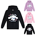 Miniatyrbillede 2 af 3: Børne Piger Cinnamoroll Trykt Sweatshirt Hoodie Trøje Langærmet Top Sort Black 140cm