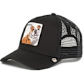 Miniatyrbild 1 av 3: Unisex mesh lastbilshatt Square Patch cap för damer - klassisk justerbar vanlig hatt (bulldog) CNMR