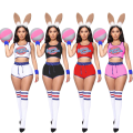 Miniatyrbild 1 av 5: Squad Lola Bunny Rabbit Kostymer Cosplay Kostymer Toppbyxor För Dam Red M