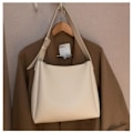 Miniatyrbilde 8 av 10: Lær Tote Bag Skulderveske KHAKI Z khaki