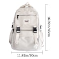 Miniatyrbillede 4 af 10: Vandtæt nylon rejsetaske skoletaske sort - black