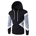 Miniatyrbillede 1 af 4: Langærmede hættetrøjer til mænd Hættetrøje med jakke Pullover Top H black M