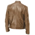 Miniatyrbild 2 av 3: än Vinter läderjacka Långärmad dragkedja Slim Biker Coat Stand Krage Casual Ytterkläder CNMR Khaki M