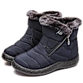 Miniatyrbillede 1 af 3: Vinter Let Tyk Pels Ankel Vandtæt 11cm Hæl Støvler Til Damer CNMR Navy Blue 35