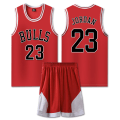 Miniatyrbilde 1 av 2: #23 Michael Jordan Basketballdraktsett Bulls Uniform for barn, voksne - Red V 28(150-155CM)