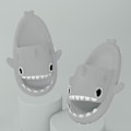 Miniatyrbild 2 av 3: Shark Tofflor Halkfria dusch Badrumstofflor Mjuka sommarsandaler för flickor och pojkar New_h Xianning - grey 24 25