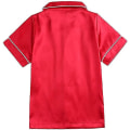 Miniatyrbillede 2 af 5: Satin pyjamassæt til børn: nattøj og shorts med knap-down Z X Red Suit for height 140 to 150cm