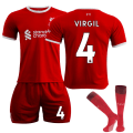 Miniatyrbilde 1 av 2: 23-24 Liverpool Home Fotballskjorte for barn nr. 4 VIRGIL K 10-11 years
