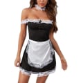Pikkukuva 2 / 5: Naiset Sexy Maid Uniform Mekko Cosplay Puku Alusvaatteet Asu zy L