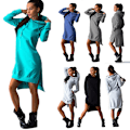 Miniatyrbilde 1 av 3: Langermet genser med hette for kvinner - dark grey XL