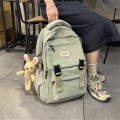Miniatyrbilde 7 av 10: Vanntett nylon reiseveske skoleveske - beige