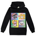Miniatyrbillede 2 af 5: LANKYBOX Kids 3D Print hættetrøje sweatshirts med lomme. black 150cm