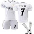 Miniatyrbilde 1 av 2: Real Madrid Hjemmedrakt Barn 2024-2025 Vinicius Nr 7 VINI JR No. 7 VINI JR 18