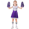 Miniatyrbilde 2 av 5: Barneskolefest Cheerleader-kostyme Halloween-fest Z X Purple 110cm