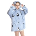 Miniatyrbillede 1 af 2: hættetrøje i filt til børn Varm blød fleece Oversized hætte One Size Y G