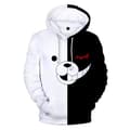 Anime Danganronpa Monokuma Cosplay Costume Black White Bear Hettegenser Sweatshirt Pullover Jacket Z X XL