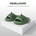 Miniatyrbild 2 av 2: Shark Tofflor Halkfria duschtofflor Badrumstofflor Mjuka sommarsandaler för flickor och pojkar Nyhet - DarkGreen 40-41