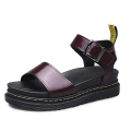 Miniatyrbilde 1 av 5: Damesandaler Flat Form Sommerankelstropp Chunky Platform Motesko Z X Red Brown EU 41