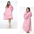 Miniatyrbillede 2 af 2: Pars hjemmetøj fortykket varm koldfoldet hættepyjamas CNMR pink
