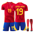 Miniatyrbilde 1 av 3: UEFA Euro 2024 Spania Hjemme Barnefotballsett nr 19 18(100-110CM)