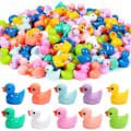 Miniatyrbilde 1 av 5: 200 stk Mini Andunger 10 Farger Små Ande Figurer Mini Resin Andunger Plast Små Miniatyr Andunger Bulk for Dukkehjem Dekorasjon Mikro Fe-hage Landskap A Glow Tiny Ducks