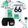 Miniatyrbilde 1 av 2: 2023-20 Liverpool Bortefotballskjorte Barnedrakt nr. 66 Alexander-Arnold Y 24