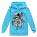 Minecraft Jumper Hettegenser Sweatshirt Langermet Genser Topper Lyseblå Light blue-FA- Light blue Light blue 140 cm