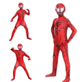 Miniatyrbild 2 av 4: Barn Pojkar Röd Venom Cosplay Jumpsuit Halloween kostym zy 7-9 Years