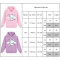 Miniatyrbilde 3 av 3: Barn Jente Cinnamoroll Trykket Genser Hoodie Hettegenser Langarmet Topp Svart Black 160cm