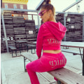 Miniatyrbild 1 av 4: Dam sammet Juicy träningsoverall Couture träningsoveralltvådelad -1 rose Red M