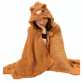 Bærbart hettepledd for voksne, hettegenser i myk varm fleece V Brown