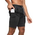 Pikkukuva 5 / 5: Löysät miesten urheilushortsit Kesähousut Rantahousut Kiristysnyörillä. black 3XL
