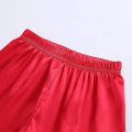 Miniatyrbild 5 av 5: Satin Pyjamas Set för barn: Sovkläder med knappar och shorts Z X Red Suit for height 110 to 120cm