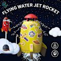 Miniatyrbilde 1 av 5: Space Rocket Jet Sprinkler Roterende Splash Leker Vannleke V Yellow