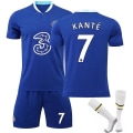 Miniatyrbilde 1 av 2: 22-23 Chelsea Hjemmefotballdrakt Fotballdrakt Fotballuniformer / KANTE 7 Kids 24(130-140CM)
