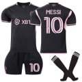 Miniatyrbilde 1 av 2: 2023-2024 Inter Miami CF fotballdrakt med sokker for barn nr. 10 Messi K Away 8-9 years