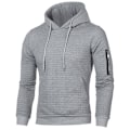 Miniatyrbilde 3 av 4: Rutete hettegenser for menn Utendørs fritidssport Løs frakk Z Light gray M
