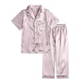 Pikkukuva 1 / 5: Satiinipyjamasetti lapsille: Napitettavat yövaatteet ja shortsit Z X Champagne Suit for height 80 to 90cm