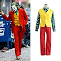 Miniatyrbillede 2 af 4: Joker Joaquin Phoenix Arthur Fleck Cosplay Kostume Dragter Halloween Party Uniform Til Voksne Børn Skjorte+frakke++vest+bukser -a tøj sæt V clothes set M