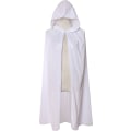 Miniatyrbild 2 av 2: Velvet Hooded Cape Unisex Wizard Halloween Christmas Cosplay zy White 70cm