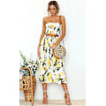 Miniatyrbilde 3 av 4: Blomsterbluse for kvinner, dresskjole til maxiskjørt . Lemon X-Large