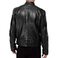 Miniatyrbild 3 av 4: än Vinter läderjacka Långärmad dragkedja Slim Biker Coat Stand Krage Casual Ytterkläder CNMR Black M
