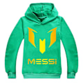 Miniatyrbilde 3 av 3: Barn Messi-trykk Uformell hettegenser Gutter Hettegenser Topp Genser Present 2-14y Z X Green 120CM 5-6Y