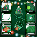 Miniatyrbild 2 av 5: 2st Jul Pet Hat Haklapp Set Hundkläder Valp Katt Cosplay kostymtillbehör CNMR Green L